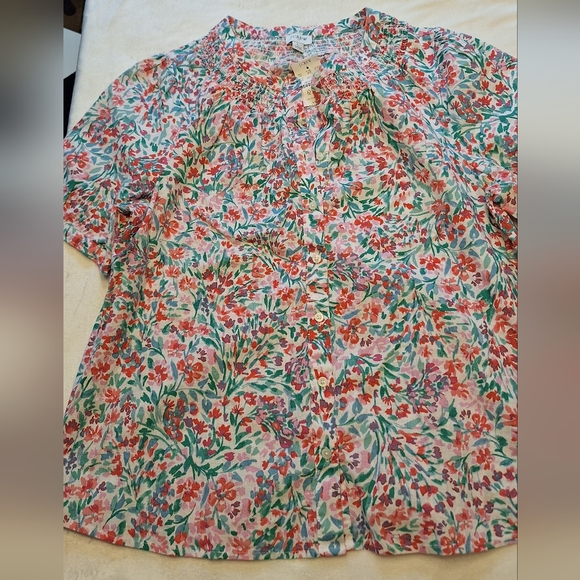 J Crew Linen Blend Top - Picture 2 of 13